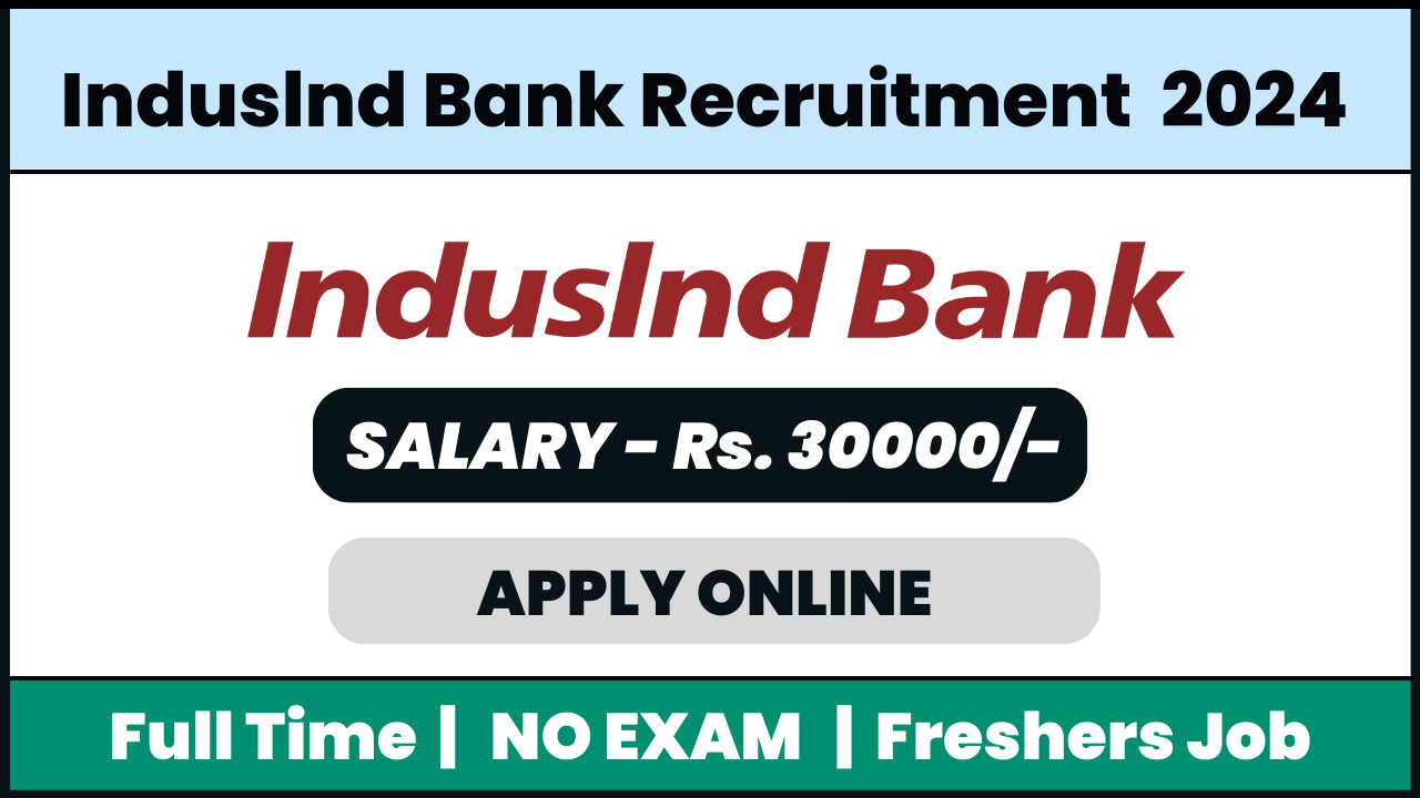 Indusind Bank Recruitment 2024: Client Account Officer