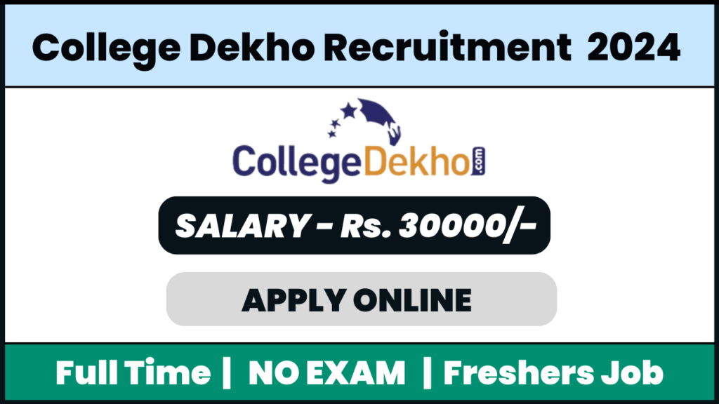 College Dekho Recruitment 2024: Tele Sales Executive