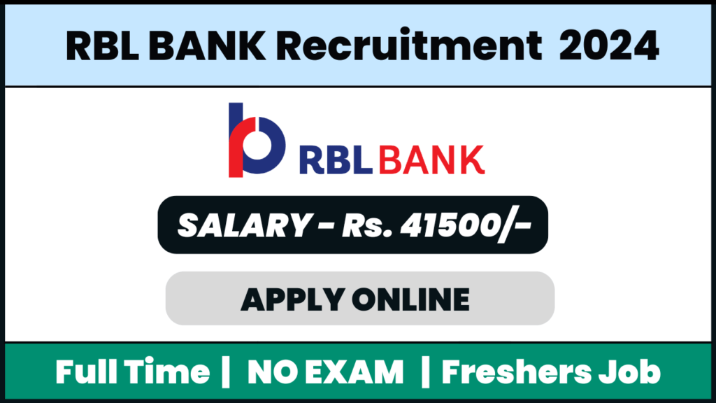 RBL Bank Recruitment 2024: Sales Officer