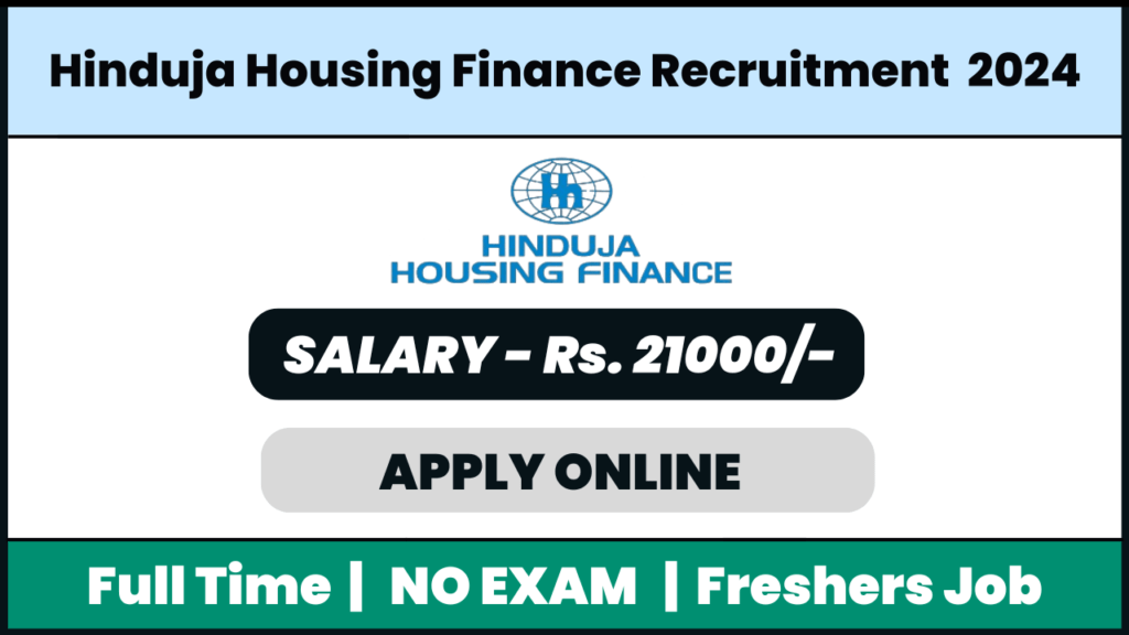 Hinduja Housing Finance Recruitment 2024: Sales Officer