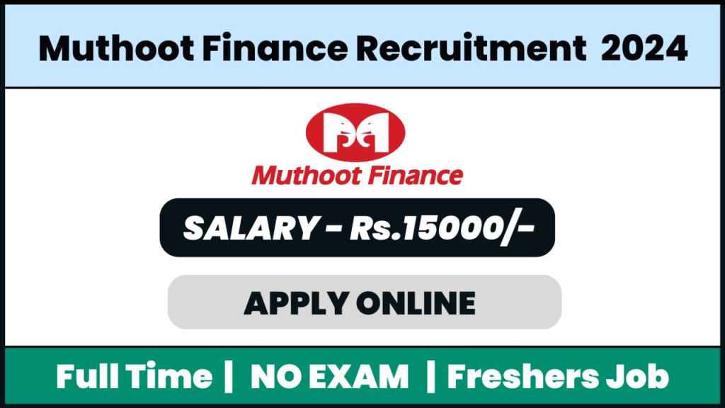 Muthoot Finance Recruitment 2024: Trainee Associate(Intern) Gold Loan
