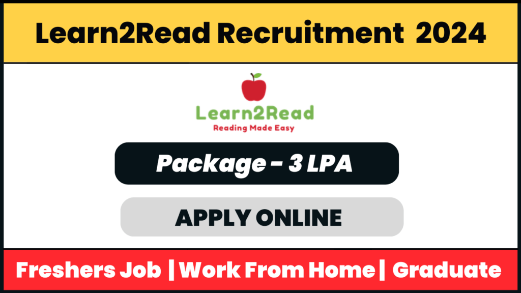 Learn2Read Recruitment 2024: Business Development Executive Job